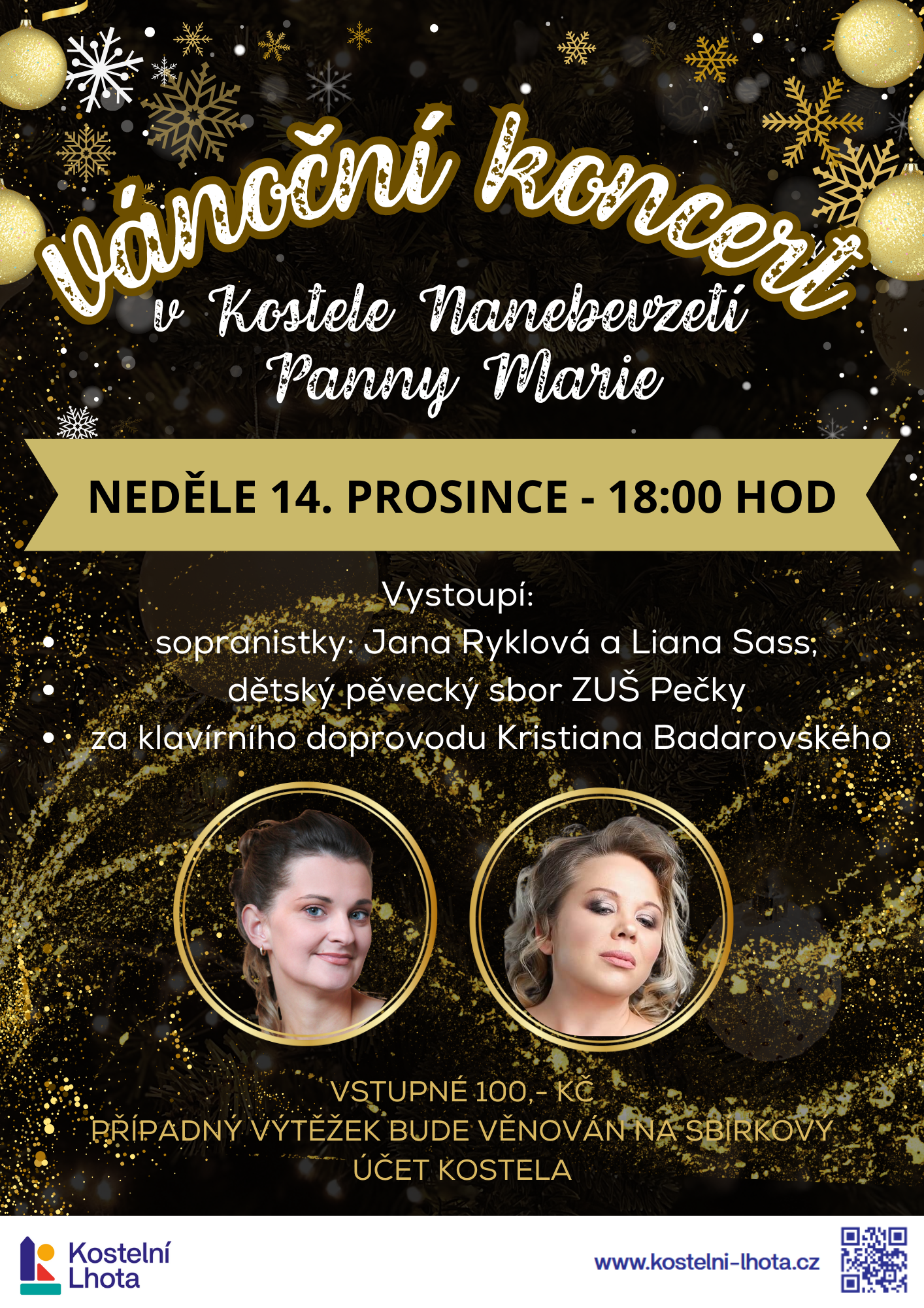 Vánoční koncert ZUŠ Pečky a sopranistkou Janou Ryklovou