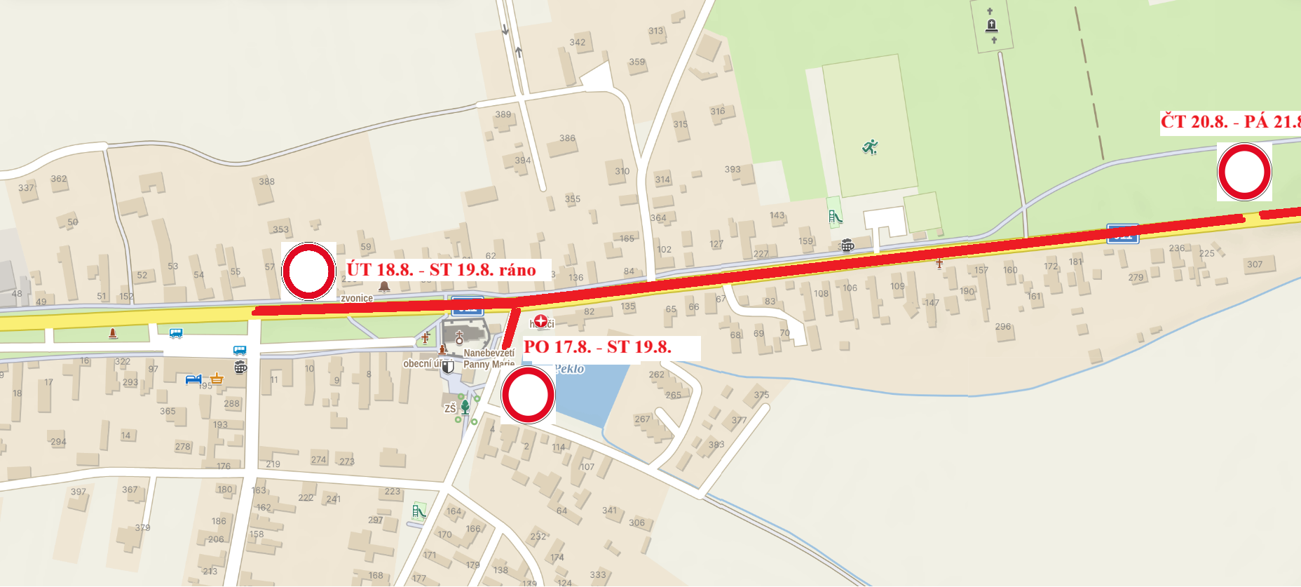 Mapa uzavírka