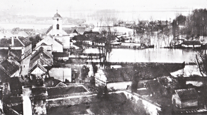 Východní část Poděbrad – povodeň r.1895