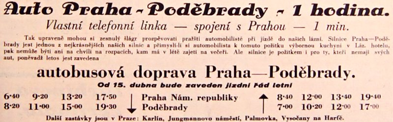 85 let dopravy autobusové Praha – Poděbrady