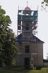 Vyzdvižení nové báně kostelní věže