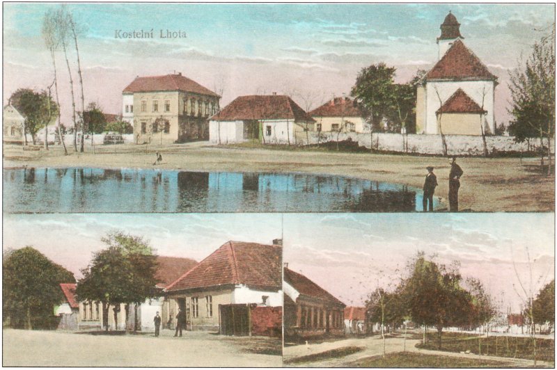 Historické pohlednice Kostelní Lhoty