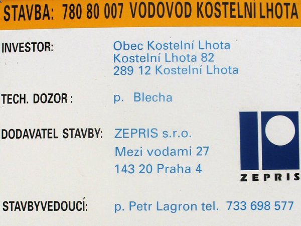 Výstavba vodovodu 18.3.2009