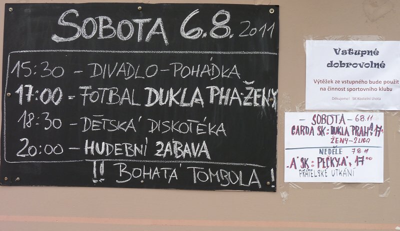      Oslavy 90 let sportu v Kostelní Lhotě dne 6.8.2011
